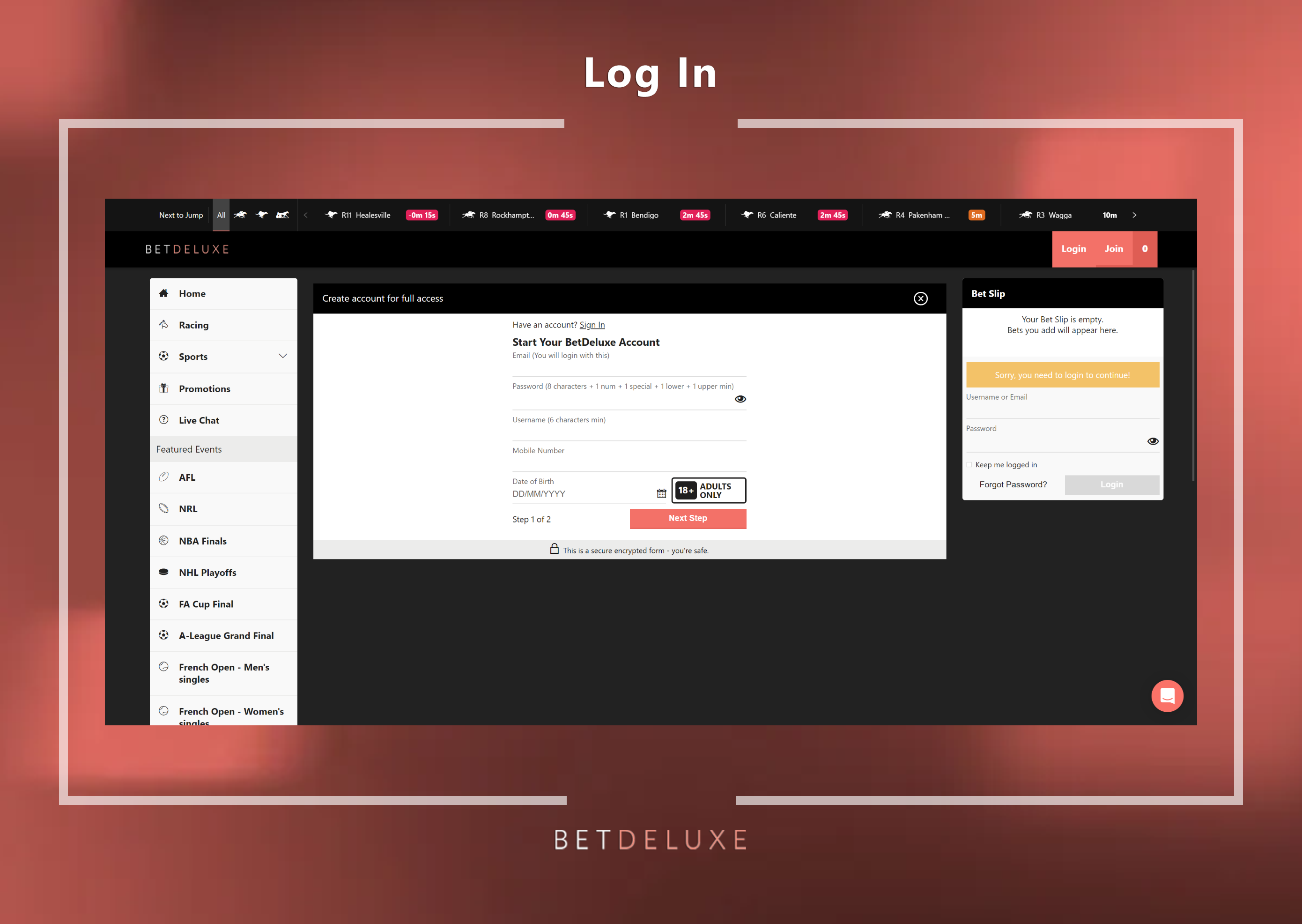 BetDeluxe Login