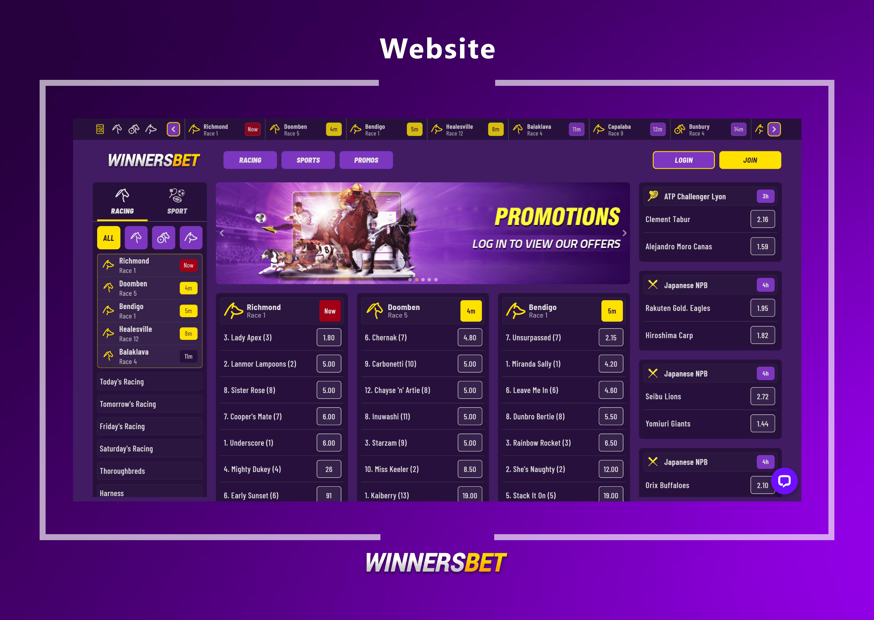 WinnersBet Website